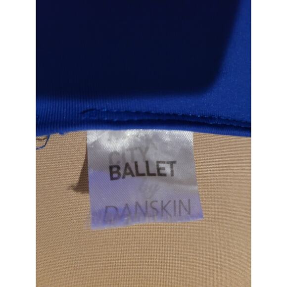 Danskin - Royal Blue Lace Short Cap Sleeve Women's Leotard Size Large - Picture 5 of 6